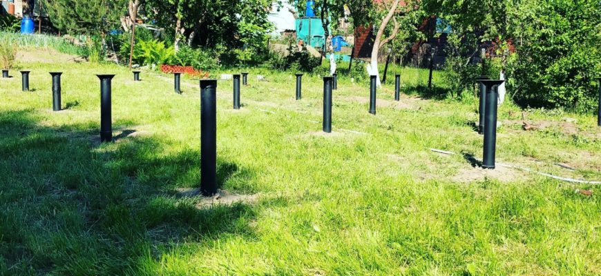 Установка свайного фундамента