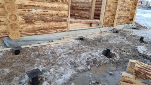 Установка свайного фундамента
